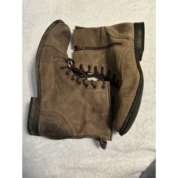 Steve Madden Mens Size 13 D Brown Suede Laces Zip Ankle Casual Boots main image 4